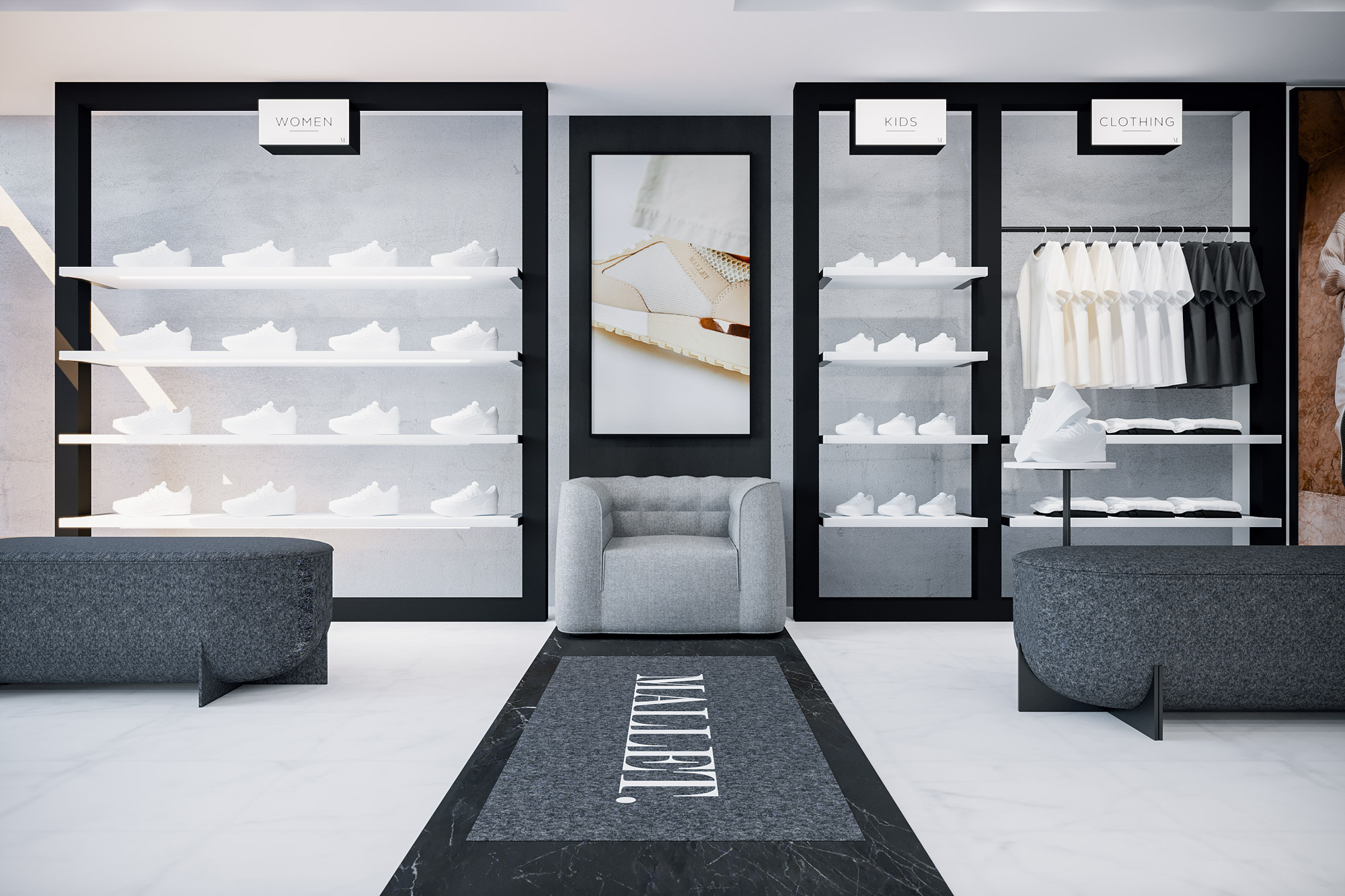 Pop Up Concept Store Design for Premium Footwear Brand Mallet