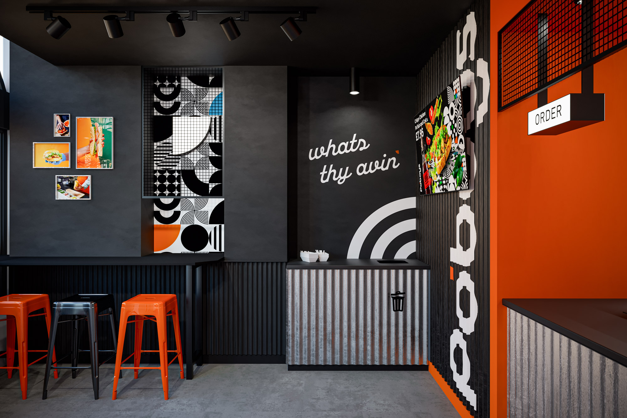 Bold Interior Concept for New Quick-Serve Brand